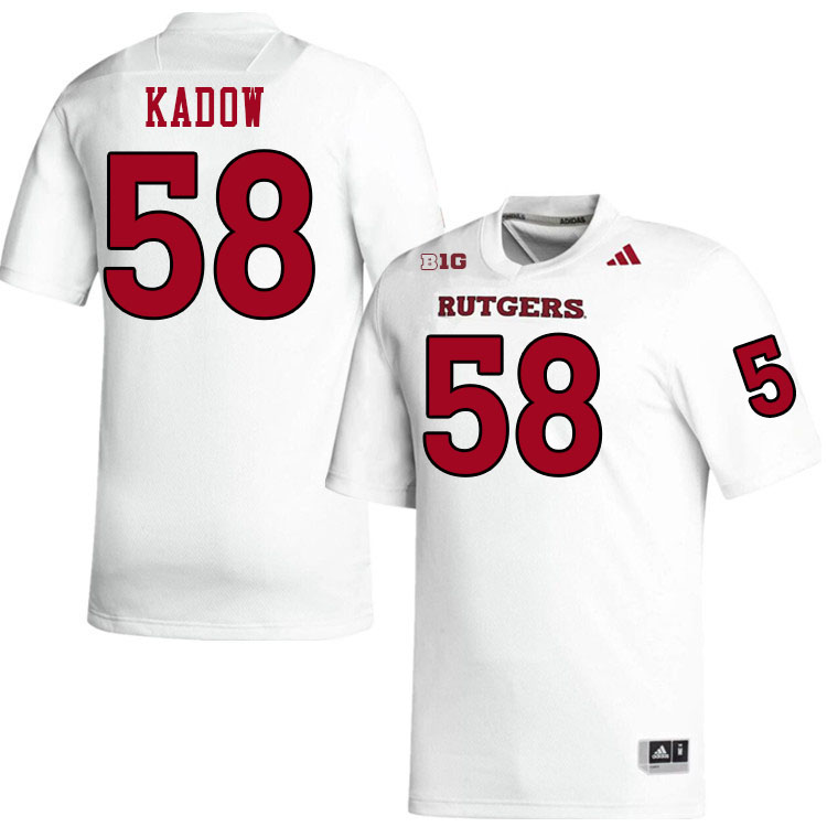 Men #58 Carter Kadow Rutgers Scarlet Knights 2024 College Football Jerseys Stitched-White